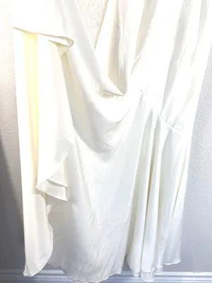 Womens Ivory Satin Puff Sleeve Maxi Dress M Bridal Sofie the Label Bohme NWOT thumbnail 5