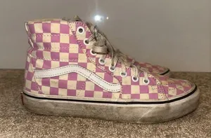 Vans Pink and White Checkered Sneakers thumbnail 1