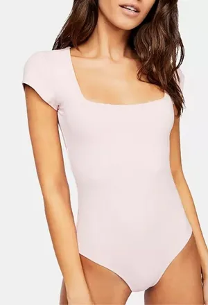 Free People Intimately Square Eyes pink M bodysuit thumbnail 1