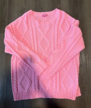 Edikted pink cable knit sweater  thumbnail 1