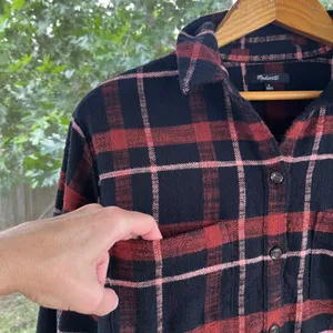 Madewell Women's Flannel Sunday Shirt In Evins Plaid Size M thumbnail 5