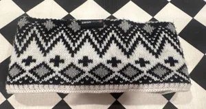 Swiss Tech Black White Fair Isle Knit Headband 3M Thinsulate Winter Ear Warmer thumbnail 1