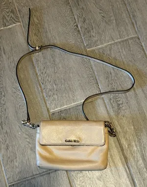 Calvin Klein Cream Leather Crossbody Bag with adjustable strap thumbnail 1