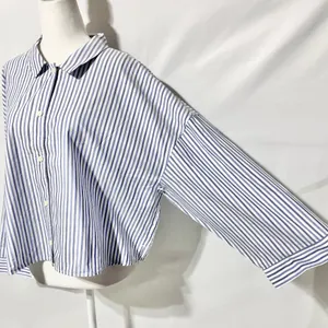 New Everlane 100% Cotton The Woven PJ Button Down Top Blue Stripe Size XL thumbnail 8