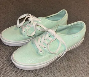 VANS embossed light green laced shoes, size 7.5 thumbnail 2