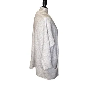 Aerie Wool Blend Cozy Women's Gray Cream Sweater Cardigan Wool Blend L / XL thumbnail 4