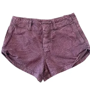 Free People Shorts Sz 0 Purple NWT Low Rise Button Fly Point Dume Chino Festival thumbnail 3