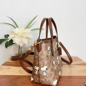 NWT Coach X Peanuts City‎ Mini Tote Bag In Signature Canvas with snoopy print thumbnail 2