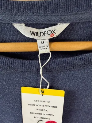 WILDFOX Blue 'SOCIAL' Crewneck Sweatshirt NWT Medium thumbnail 5