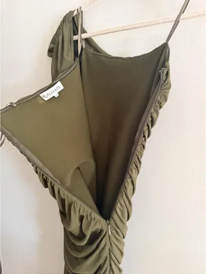 Elliatt Miley Ruched Green Khaki Dress thumbnail 8