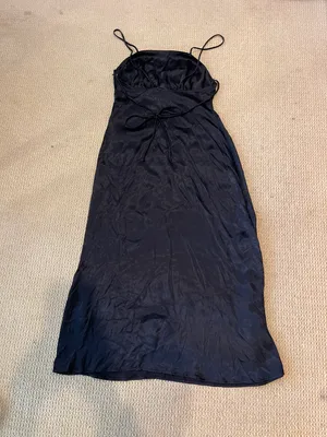 ZARA Spaghetti Strap Midi Satin Dress Size S thumbnail 4
