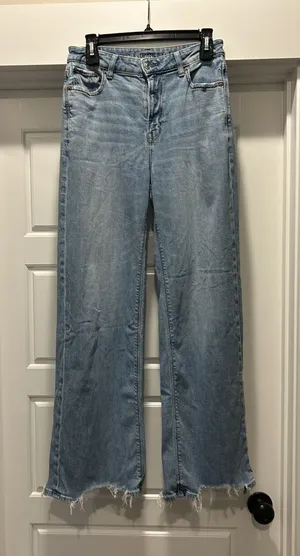 American Eagle Super High Rise Baggy Wide Leg Jeans Womens size 2 Grunge Skater thumbnail 1