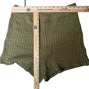 NWT Anthropologie Shorts Celandine XL‎ Gauzy Crochet Knit Stretch Moss Green thumbnail 10