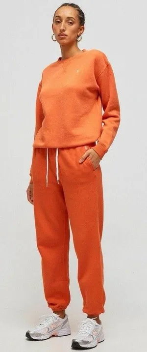 Ralph Lauren Polo Fleece Crewneck sweatshirt pants sweatsuit Orange S/XS New thumbnail 1
