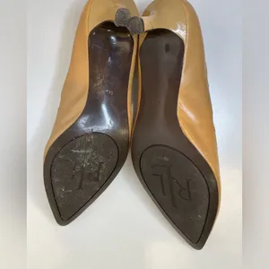 Lauren Ralph Lauren Y2K Vintage Style Tan‎ Kitten Heel Pumps Size 6.5 thumbnail 11