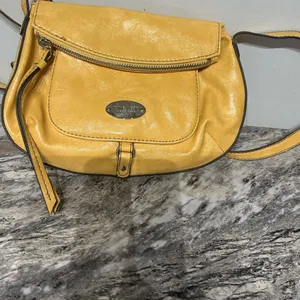Nine West Yellow Faux Leather Crossbody Bag thumbnail 3