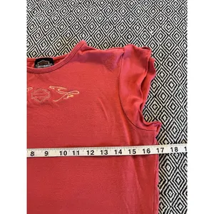 VTG Harley Davidson Shirt Women’s Large Coral Red Short Sleeve Biker thumbnail 2