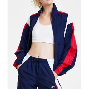 Reebok Womens Track Jacket XS Blue Red White Colorblock Full Zip Vector Sports thumbnail 3