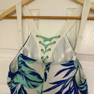 Jealous Tomato Blue And White Lace‎ Up Maxi Dress Size Small thumbnail 6