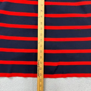ASOS DESIGN Red Navy Blue Striped Cropped‎ Cardigan White Trim V-Neck Women XS thumbnail 8