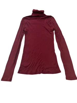 Splendid Burgundy Ribbed Turtleneck Sweater Long Sleeve Top Basic Medium Women's thumbnail 8