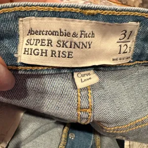 Abercrombie & Fitch Denim Super Skinny High Rise Button Fly Blue Jeans 31 thumbnail 7