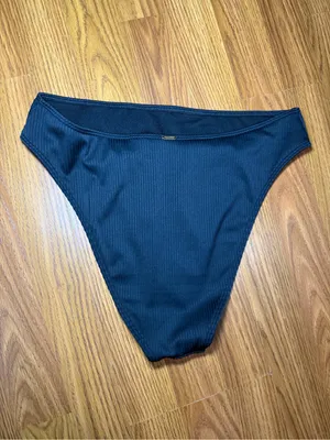 Hollister Swim Ribbed Curvy Black Bikini Bottoms Surf Beach Medium thumbnail 4