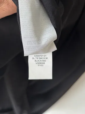 Banana Republic Black Sleeveless Satin Midi Dress Tie Back Square Neck Cocktail thumbnail 10