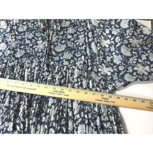 Talisman Blue Blossom Floral Cotton Midi Dress Relaxed Fit Boho S M thumbnail 7