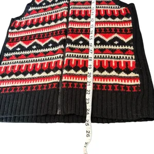 Lauren Ralph Lauren Fair Isle‎ Knit Vest Full Zip Women Size L Red Black White thumbnail 7