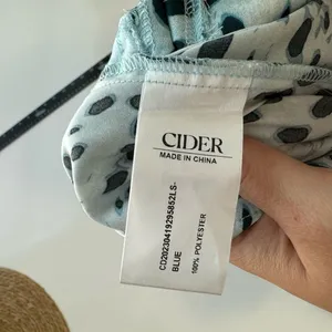CIDER Blue Spot Leopard Print Drawstring Split Maxi Skirt‎ Large thumbnail 10