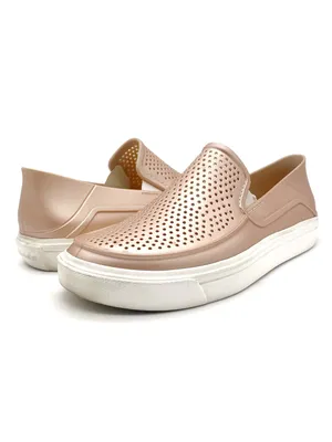 Crocs CitiLane Roka Slip On Shoes Women 7 Rose Gold Metallic Perforated Sneaker thumbnail 12