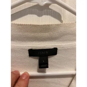 J.Crew Womens Large White Navy Blue Striped Cotton Viscose‎ Cardigan Sweater L thumbnail 4