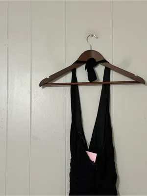Hello Molly Black Confident Energy Halter Ruched Mini Dress Size XS New Party thumbnail 10