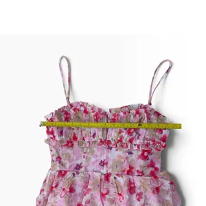 ASTR the Label Pink Coral Floral Tiered Ruffle Maxi Dress XS thumbnail 10