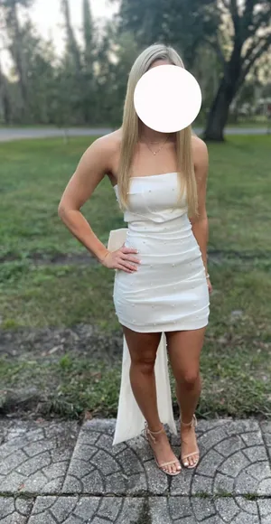 & Other Stories White strapless dress thumbnail 1
