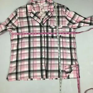 Victoria's Secret Plaid Pajama Top Lightweight Flannel Cotton Modal Med New with tag thumbnail 7