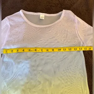 Sheer Mesh Multicolor Long-Sleeve Crop Top – Size L (Runs very small) thumbnail 7