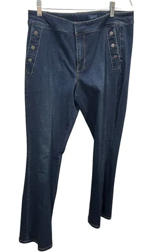 J. Jill York Denim Bootcut Jeans Size 12 Dark Wash Button Detail Stretch Pants thumbnail 1