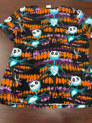 Disney The Nightmare Before Christmas Scrub Top Size Medium thumbnail 4
