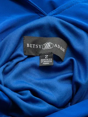 Betsy & Adam - Draped V-Neck Side Slit Gown‎ thumbnail 4