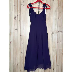 NWT Lulus Sophisticated Charisma Purple Tie-Strap A-Line Midi Dress Wedding XS thumbnail 2