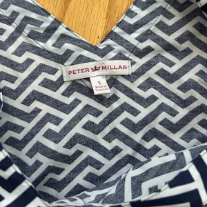Peter Millar‎ Blue White Geometric Drawstring Beach Dress Cover Up Size Small thumbnail 8