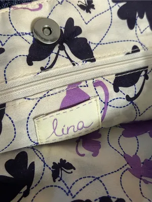 Lina Women’s Navy Crochet Shoulder Bag Butterfly Interior thumbnail 13