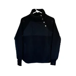 Abercrombie‎ & Fitch Black Quilted Snap Long Sleeve Black Sweatshirt Size XS thumbnail 5