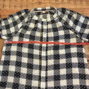Anthropologie Pilcro Puff Sleeve Button Top M Gingham Plaid Wool Blend Cottage thumbnail 12