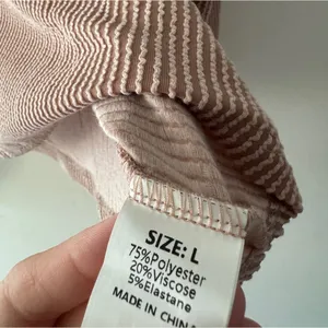 Brown and‎ White Stretchy Striped Long Sleeve Textured Top thumbnail 4