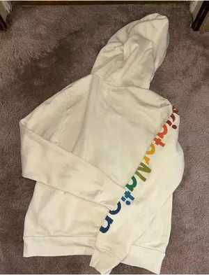 Aviator Nation Vintage White Cream Logo Drawstring Hoodie S thumbnail 4