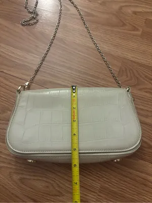 Zara Light Cream Croc-Embossed Chain Shoulder Bag thumbnail 3