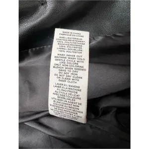 Avec Les Filles Black Faux Leather Long Blazer Jacket Button Down Coat XS thumbnail 12